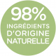 98% ingredients d'origine naturelle