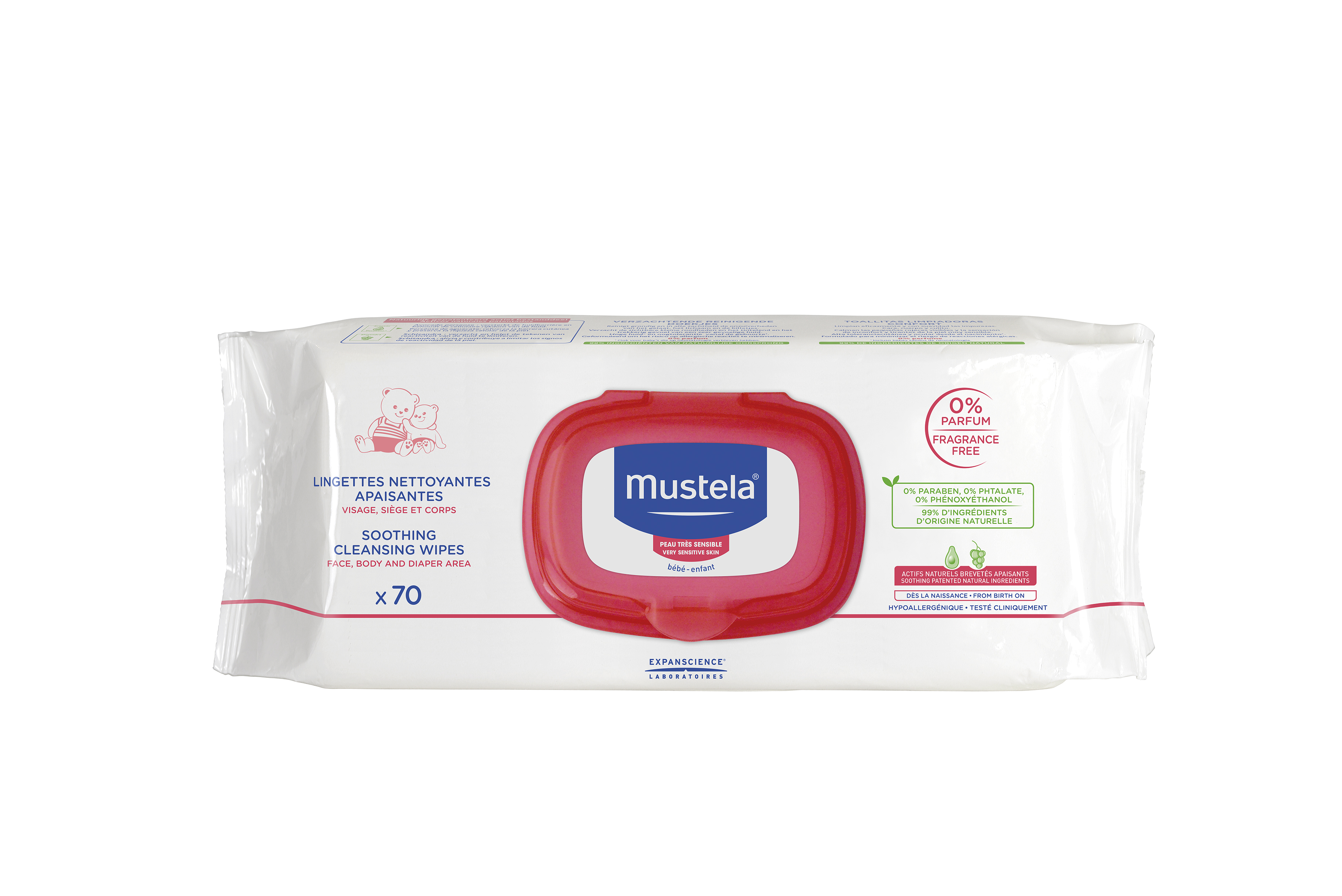 Mustela Bébé lingettes nettoyantes apaisantes pour enfant