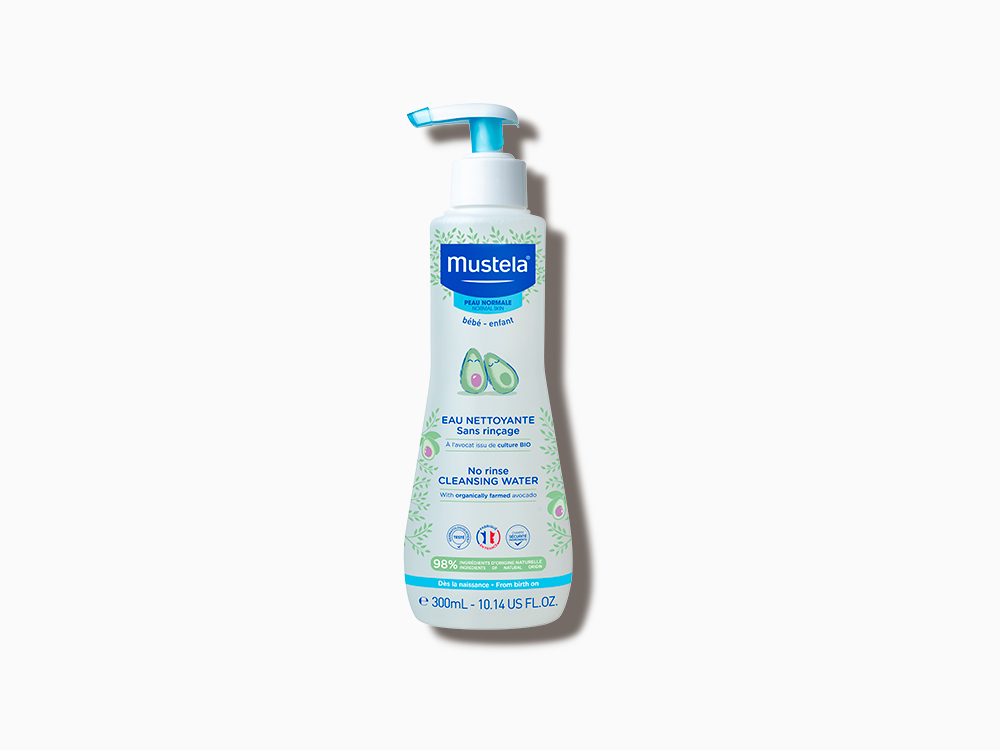 Mustela : Eau nettoyante sans rinçage Mustela, flacon pompe de 300 ml